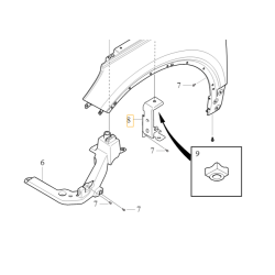VOLVO XC40 wspornik uchwyt mocowanie prawy blotnik 31469375