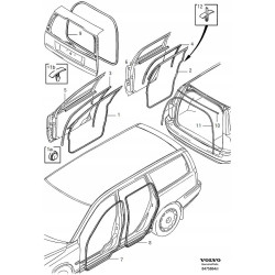 VOLVO V70 uszczelka karoseryjna drzwi lewy tyl OE 8663775