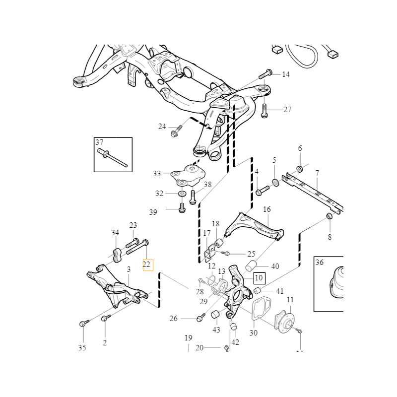 VOLVO XC90 sruba tulei tylnego wahacza M12x190 999575