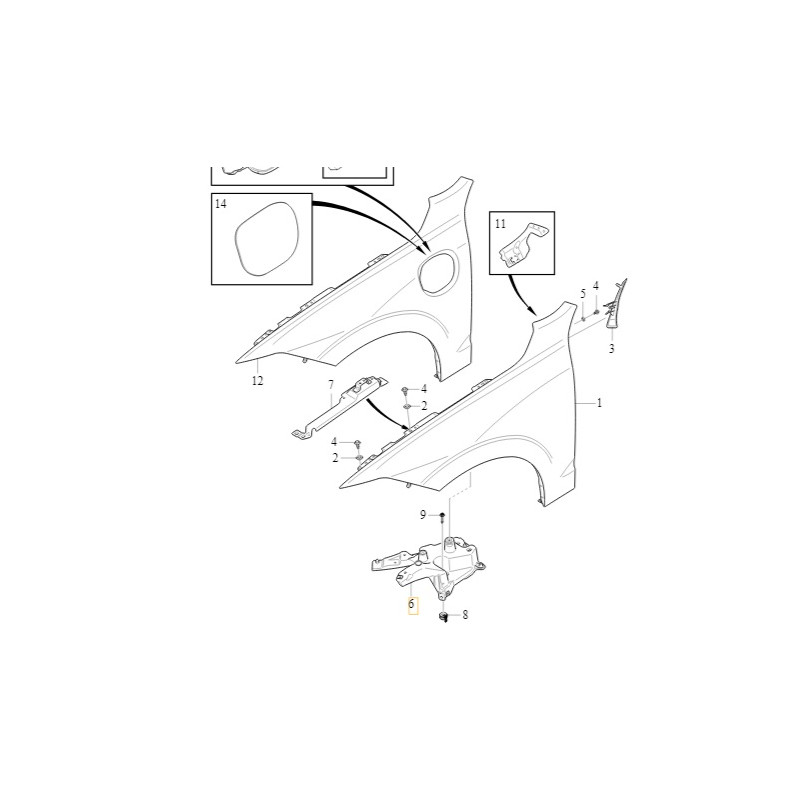 VOLVO XC60 II wspornik prawy mocowanie blotnika