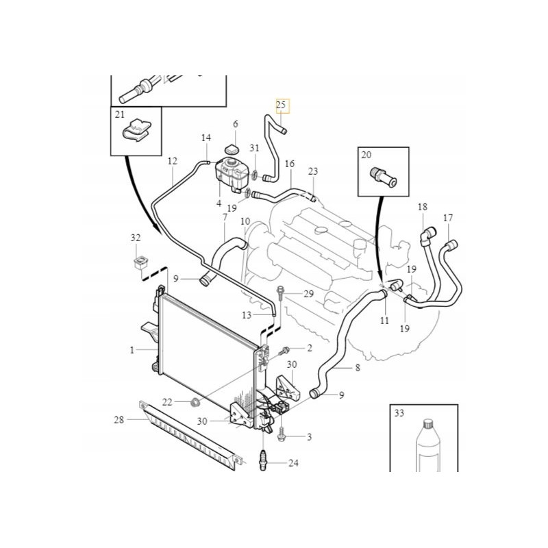 VOLVO XC90 2,9T przewod zbiornika wyrownawczego OE 30680932