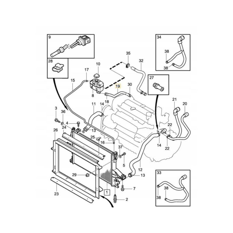 VOLVO V70 XC70 przewod zbiornika wyrownawczego OE 30680923