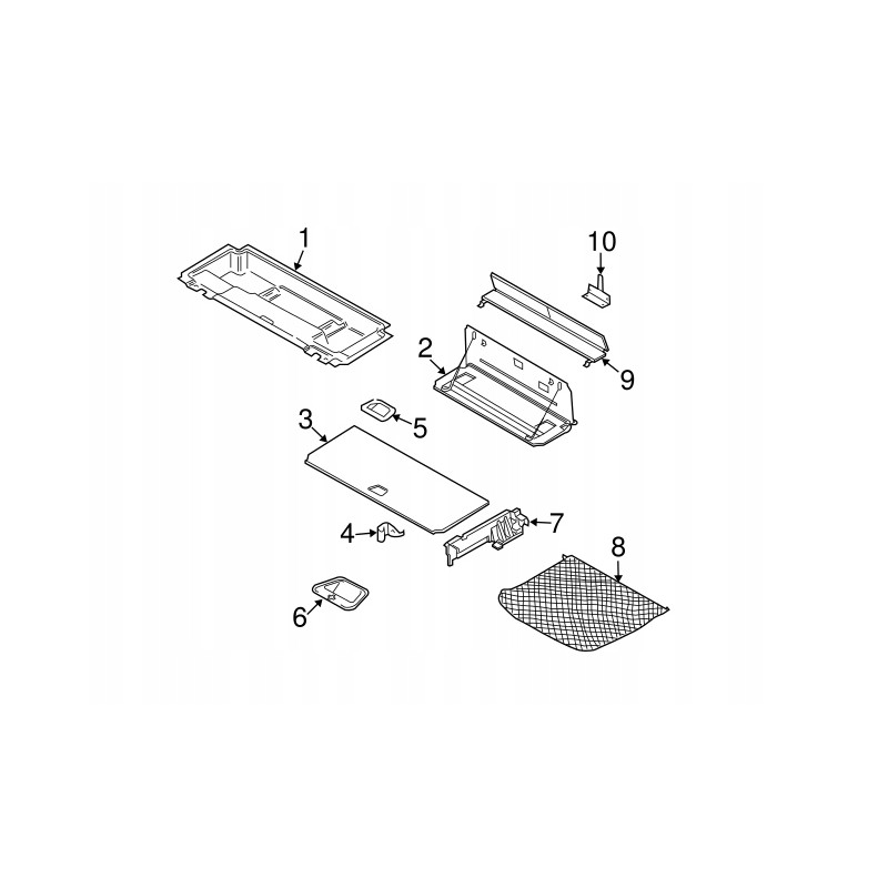 VOLVO V70 XC70 XC90 pozioma siatka bagaznika OE 30721382