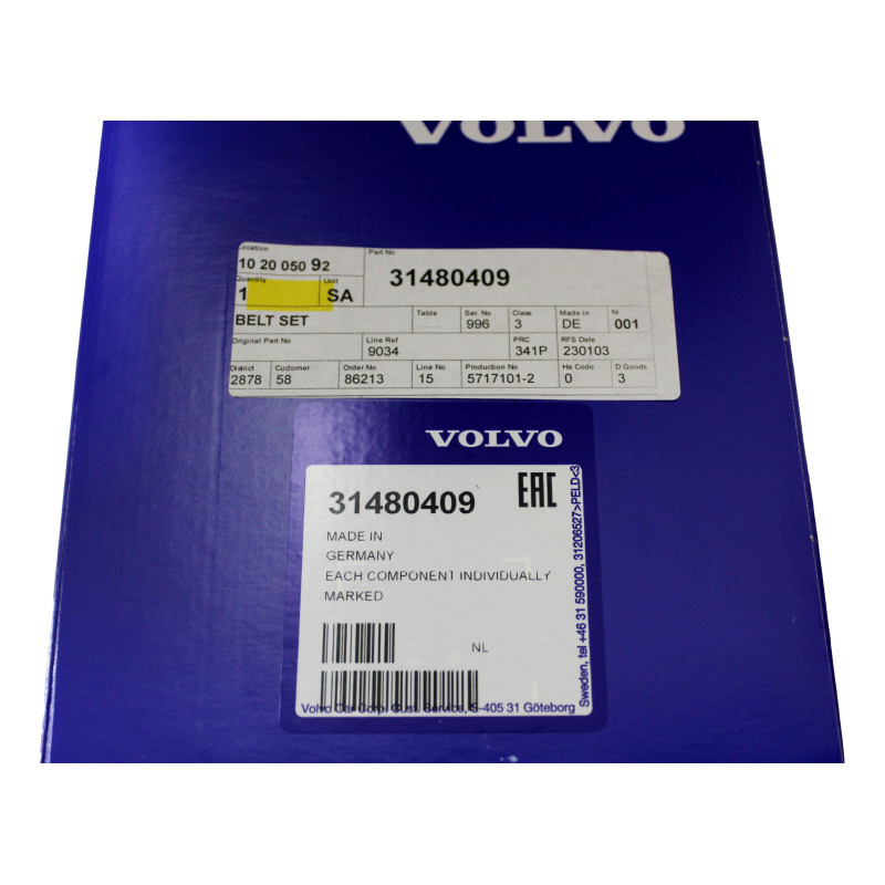 VOLVO S60 V60 II napinacz pasek osprzetu zestaw kpl OE