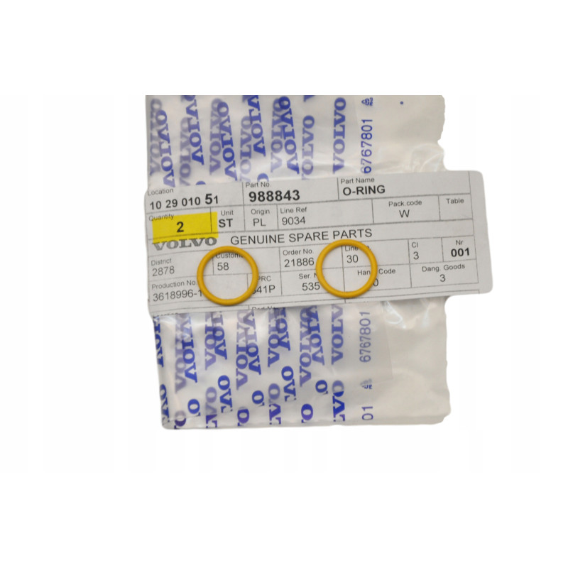 VOLVO oring przewodu klimatyzacji 14mm x 1,78mm OE 988843