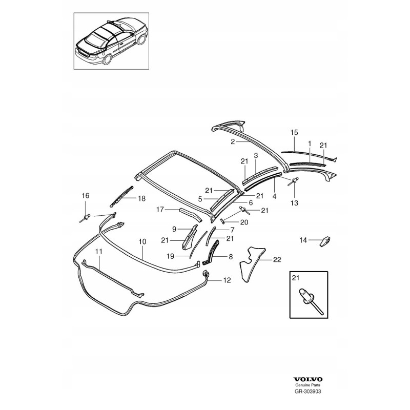 VOLVO C70 CABRIO uszczelka karoseryjna klapy tyl 31256481