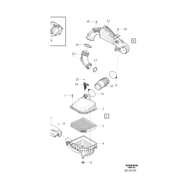 Volvo XC40 przewod powietrza dolot waz OE 9179301