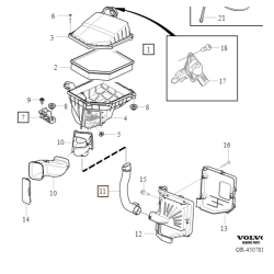 VOLVO S60 V60  V60CC rura przewod filtra powietrza OE