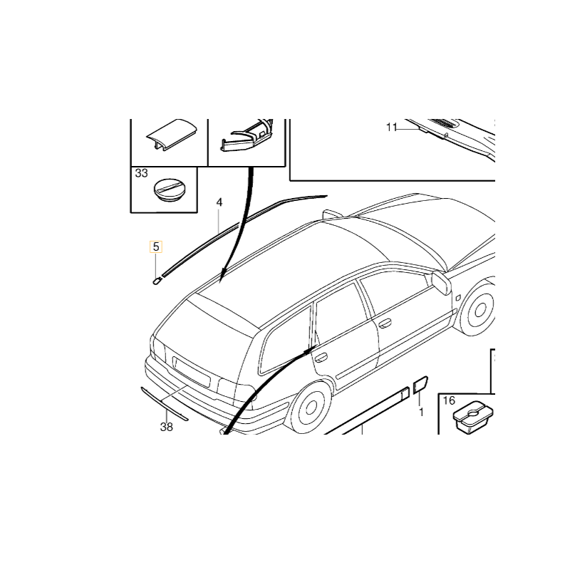 VOLVO V40I zaslepka relingu...
