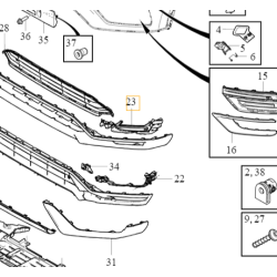 VOLVO XC90 II PlugIn prawa zaslepka halogenu zderzak przod OE
