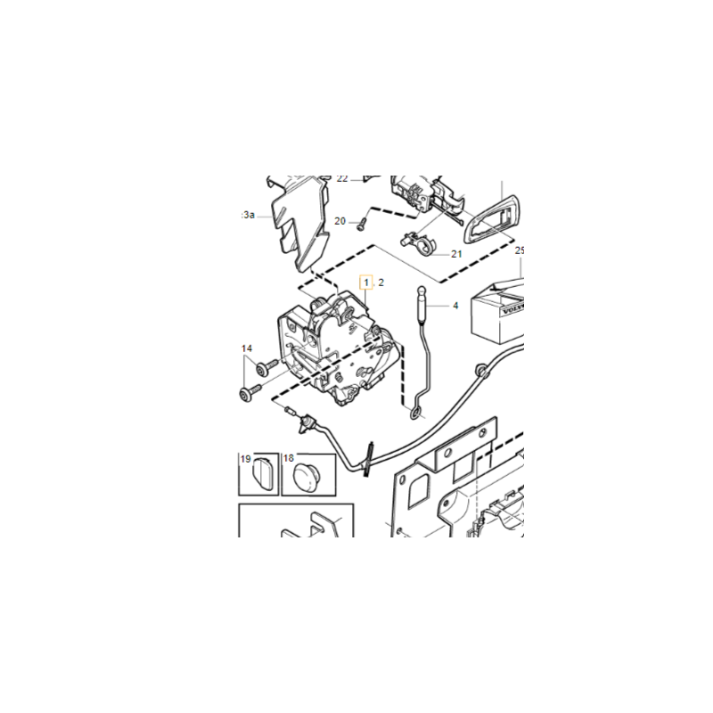 VOLVO C70 (98-05) zamek drzwi przod prawy OE 8628226