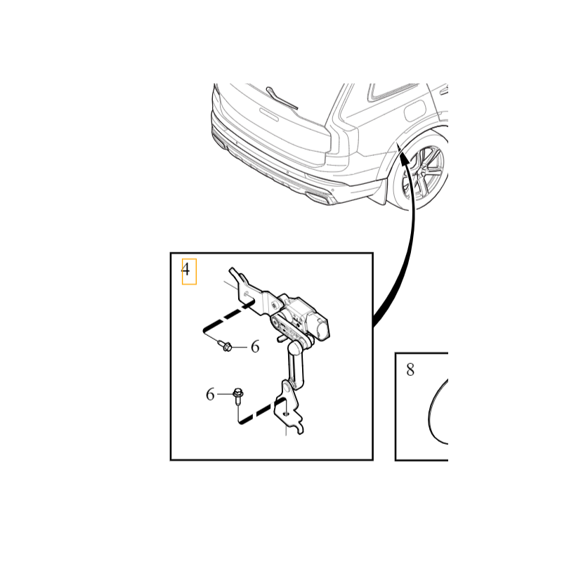 VOLVO V60 V90 XC60 XC90 II czujnik poziomowania swiatel LED prawy tyl OE
