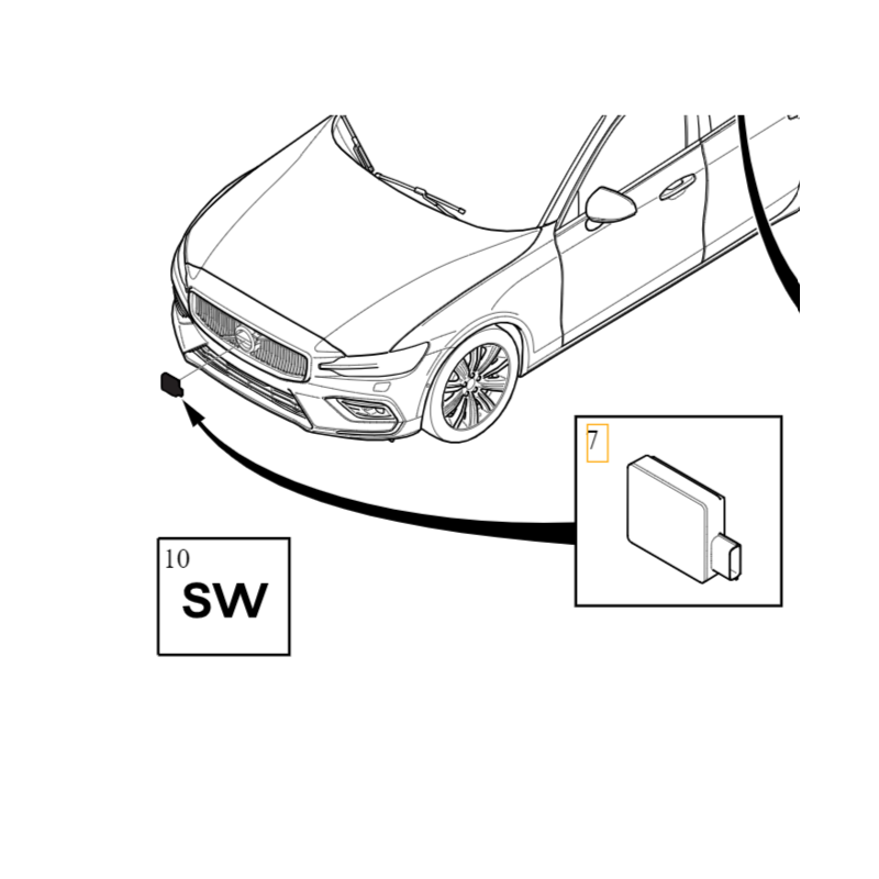 VOLVO S60 V60 S90 V90 C40 XC40 XC60 XC90 II sensor radar grill przod OE