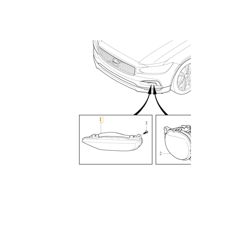 VOLVO S90 V90 XC60 XC90 II halogen lewy LED przeciwmgielny przod OE