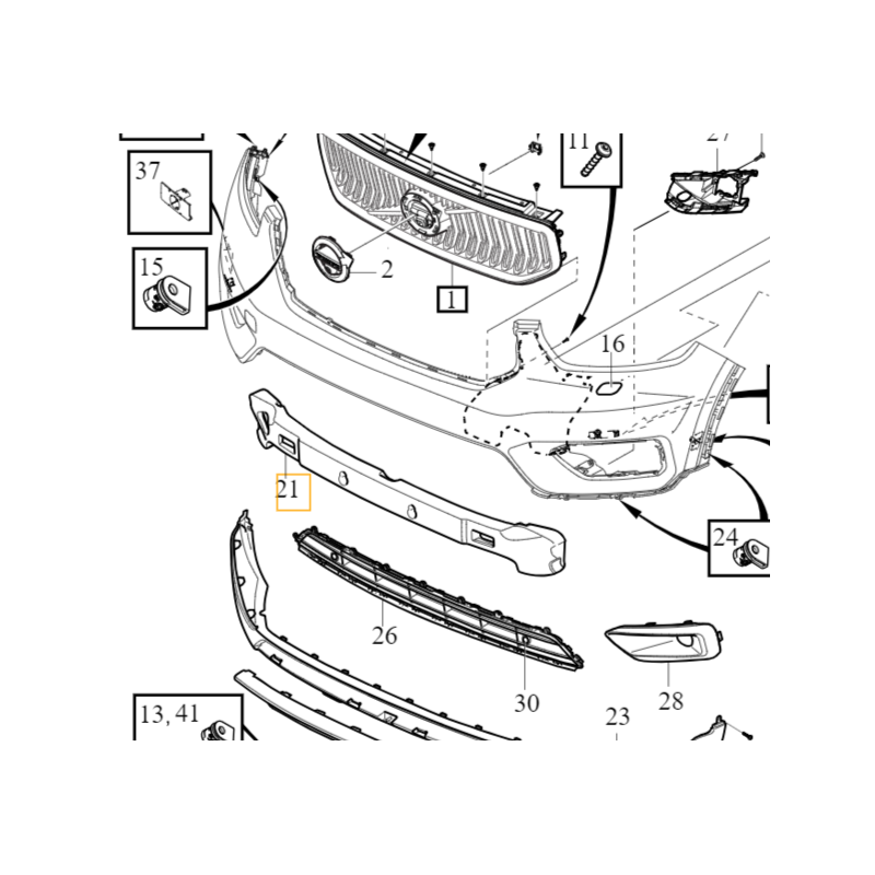 VOLVO XC40 oryginalny absorber pianka wzmocnienie zderzak przod OE 31449345