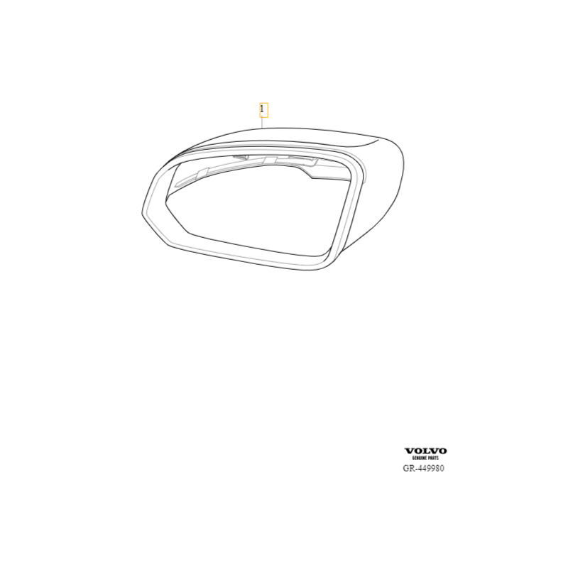 VOLVO S60 V60 S90 V90 obudowa lusterka prawa do lakierowania OE 39849801