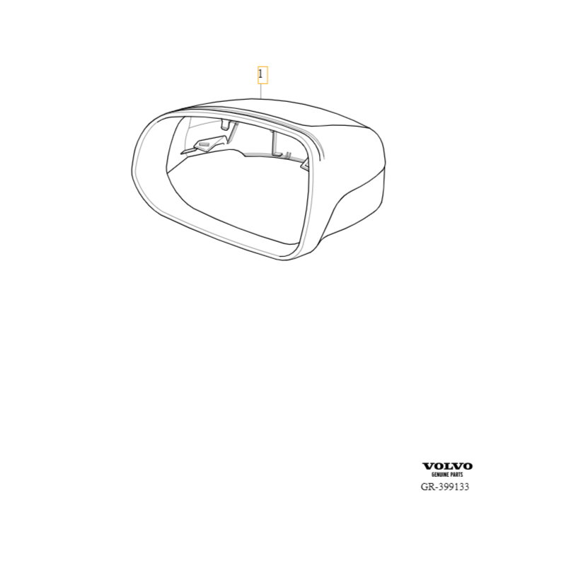 VOLVO XC90 II obudowa lusterka prawa czarny R-Design OE 40003783