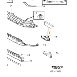 VOLVO S60 III V60 V60CC II listwa prowadnica zderzak przod OE 31690263