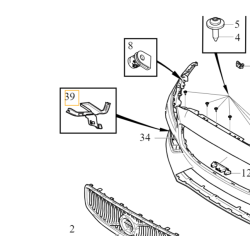 VOLVO S60 III V60 II prawy wspornik uchwyt zderzak przod OE 32227150