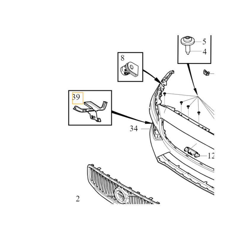 VOLVO S60 III V60 II prawy wspornik uchwyt zderzak przod OE 32227150