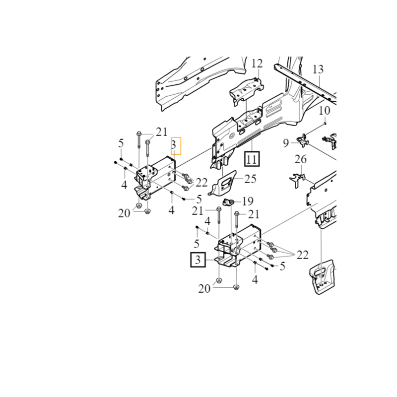 VOLVO S90 S90L V90 prawa strefa zgniotu wspornik wzmocnienie OE 32377909