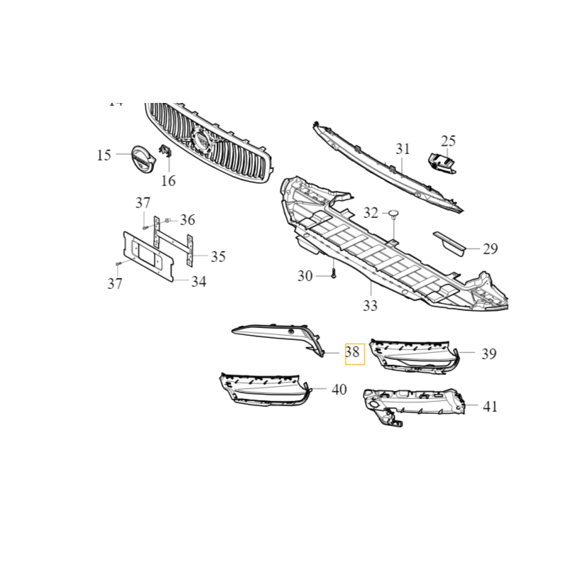 VOLVO V90CC lewa listwa atrapa kratka pdc zderzak przod OE 31383280