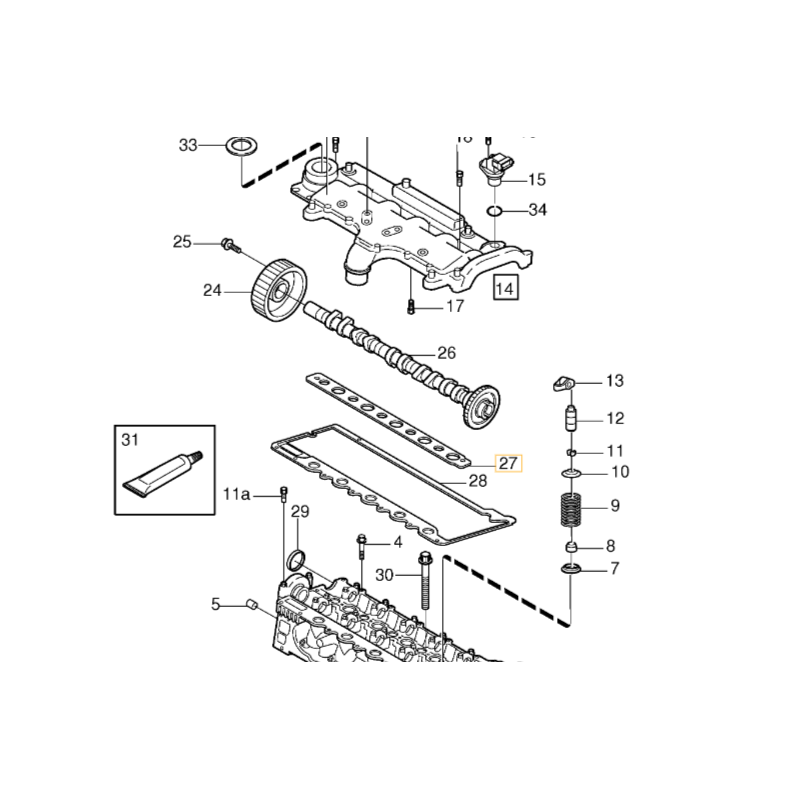 VOLVO S60 S80 V70 XC70 XC90 uszczelka pokrywy zaworow kolektora OE 8642665