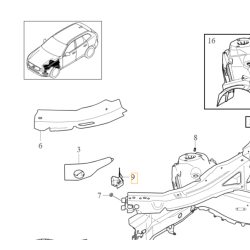 VOLVO XC60 XC90 II wspornik mocowanie wewnetrzne lewy przod OE 31448133