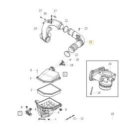 VOLVO V60 S90 V90 XC60 XC90 II przewod filtra powietrza 2.0D OE 31657341
