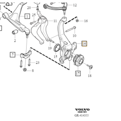 VOLVO XC60 XC90 II lewa zwrotnica zawieszenia przod OE 31476878