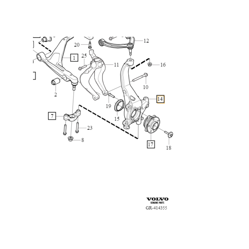 VOLVO XC60 XC90 II lewa zwrotnica zawieszenia przod OE 31476878