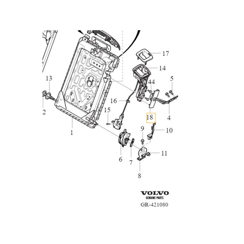 VOLVO V60 V90 XC60 II pokrywka oslona zamka oparcia kanapy OE 39841455