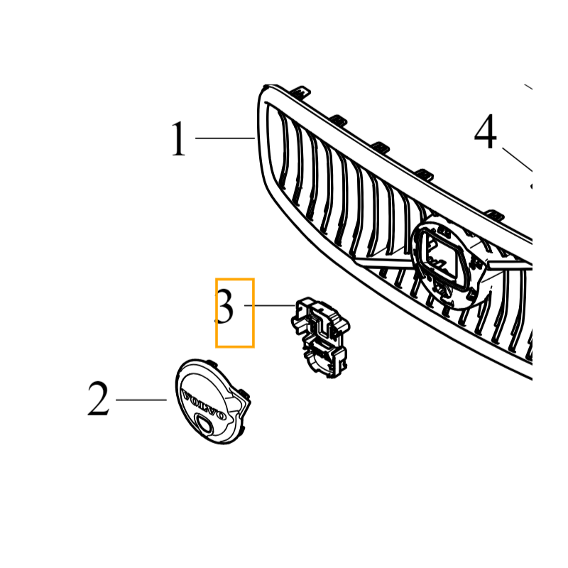 VOLVO S90 V90 V90CC XC90 II wspornik kamery radaru atrapy zderzaka przod OE