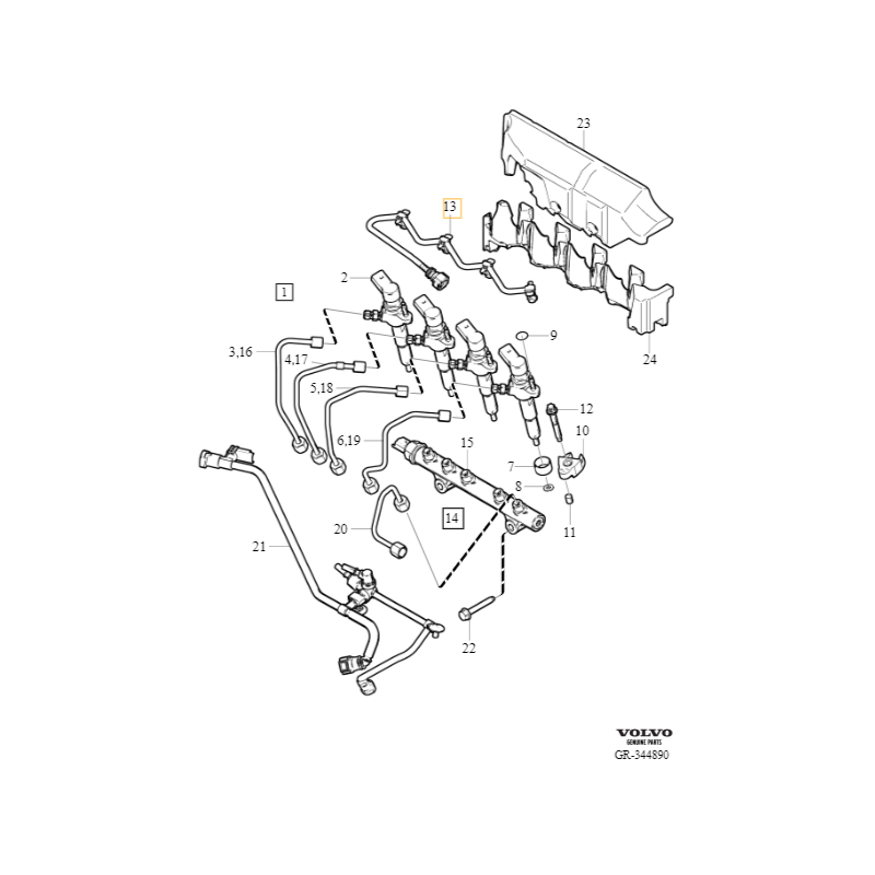 VOLVO C30 S40 V40 V50 S80 V70 przewod paliwowy przelew wtryskiwaczy 1.6D OE