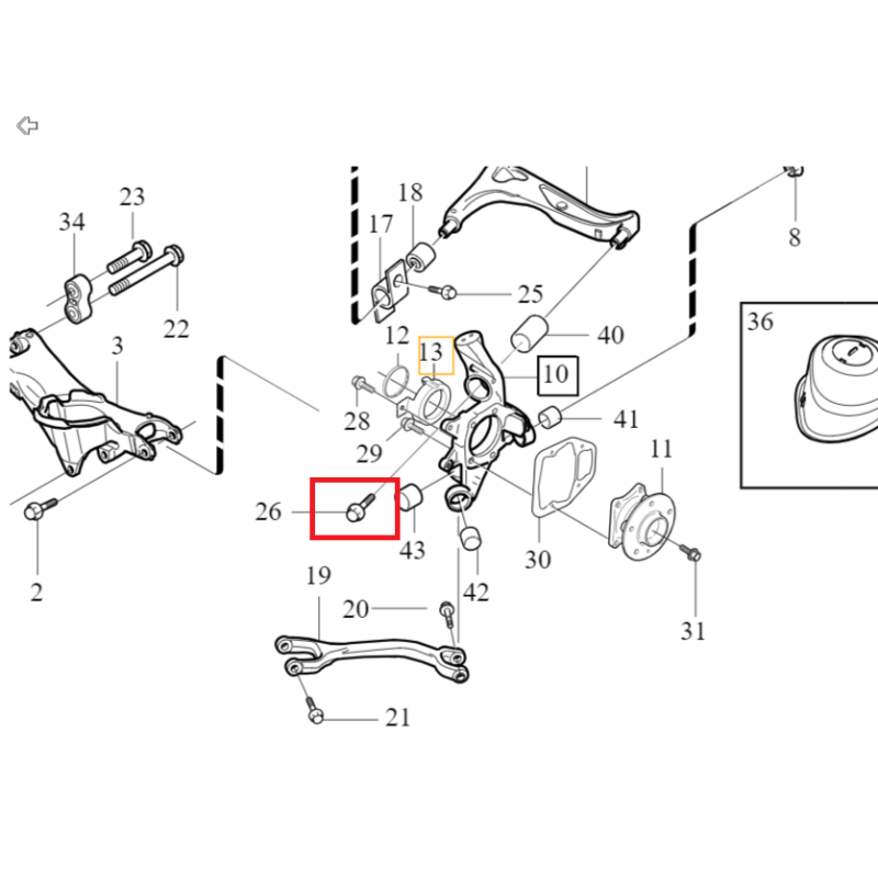 VOLVO XC90 sruba tylnego...