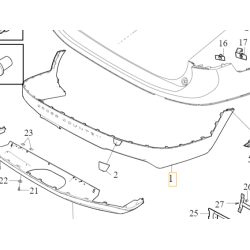 VOLVO V90CC listwa spoiler Cross Country zderzaka tyl czarna OE