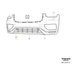 VOLVO XC90 II spoiler kratka zderzaka przod czarny polysk R-Design OE