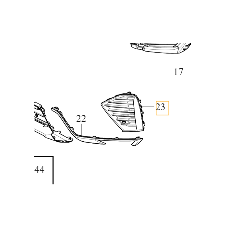VOLVO XC60 II Plug-In prawa kratka zderzaka przod R-Design OE