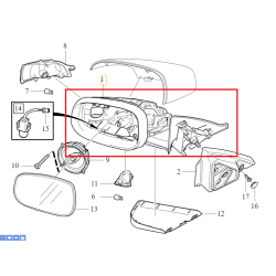 VOLVO C30 lewe lusterko elektrycznie skladane europa OE