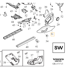 VOLVO S60 V60 S90 V90 XC60 XC90 II lewa oslona fotela blonde OE 39831631