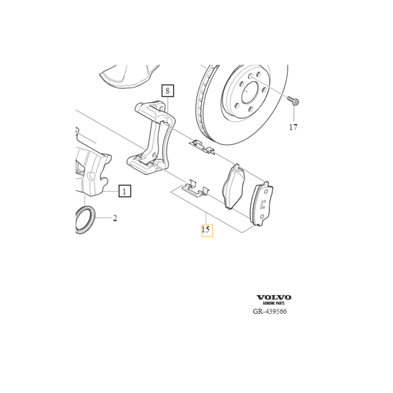 VOLVO EX40 XC40 klocki hamulcowe przod OE 32329535