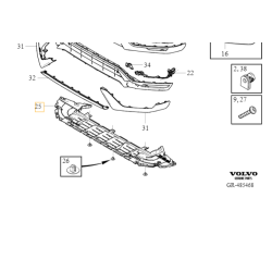 VOLVO XC90 II oslona dolna listwa prowadnica powietrza zderzak przod OE
