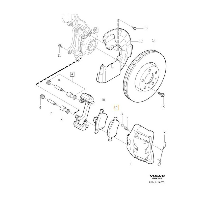 VOLVO S60 V70 XC90 klocki hamulcowe przod OE 30793265 31687107 32373163