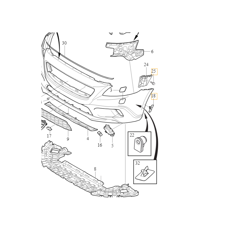 VOLVO V40 mocowanie prawego czujnika parkowania OE 39814330
