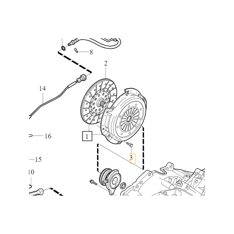 VOLVO oryginalna sruba docisku sprzegla M8x14 manual OE 986321