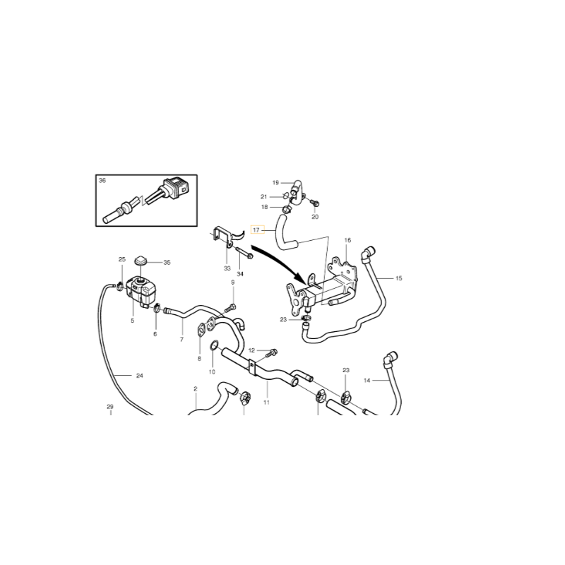 VOLVO S60 S80 V70 XC90 wąż przewód chłodzący OE