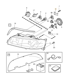 VOLVO S60 S80 V70 XC70 XC90 sprezynka mocowanie zarowki lampy OE 9178535