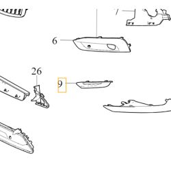 VOLVO V90CC lewa atrapa dolna kratka zderzaka OE