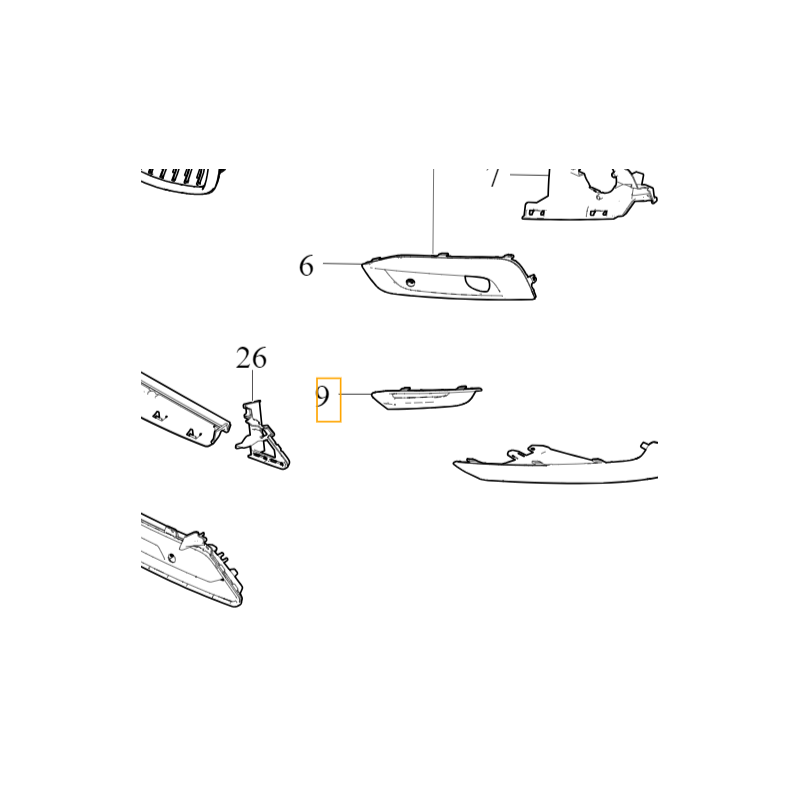 VOLVO V90CC lewa atrapa dolna kratka zderzaka OE