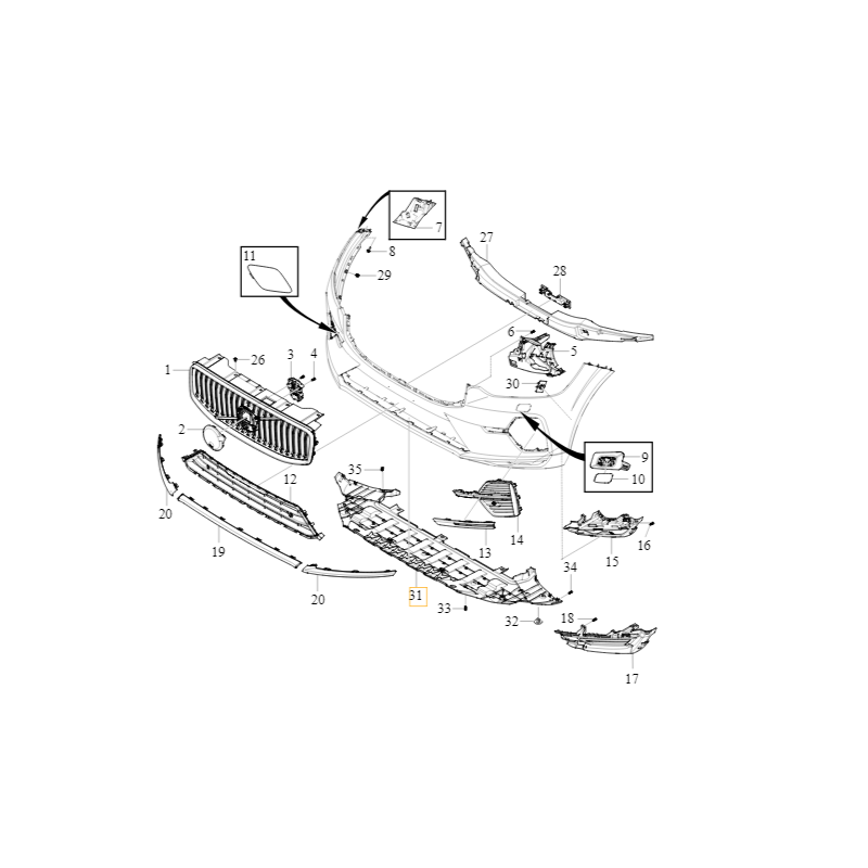 VOLVO XC60 II plyta oslona pod zderzak przod OE 32399300